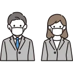 Men And Women Wearing Masks Business People SVG Icon